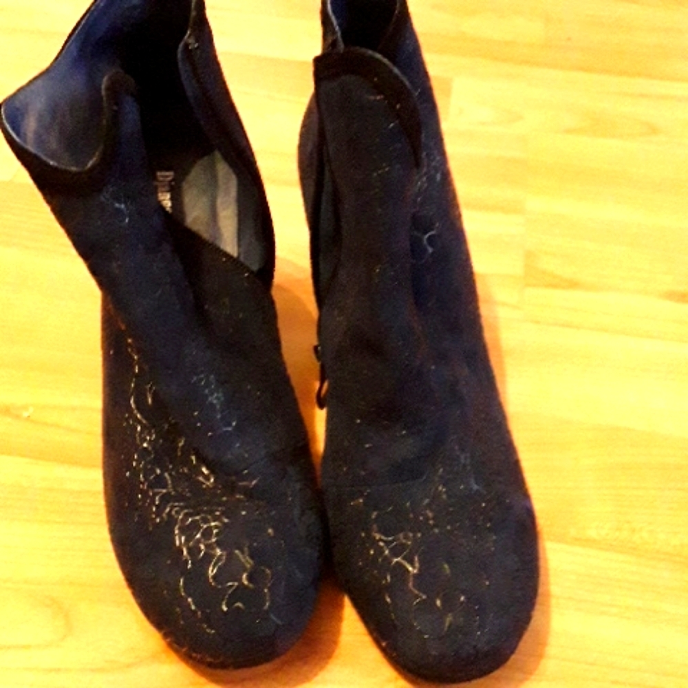 Navy black django and juliette ankle boots
